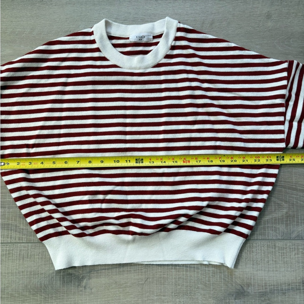 ELODIE Striped Oversized Long Sleeve Top - Picture 4 of 5